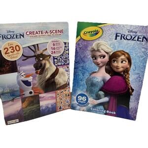 Disney Frozen Create A Scene 230 Sticker Activity Book + Crayola Coloring Book